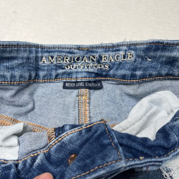 American Eagle Next Level Stretch Flattering Distressed Womens Jean Shorts 6 - Picture 2 of 4